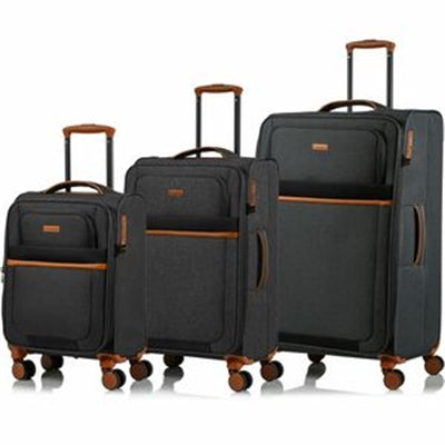 CHAMPS Classic II Collection - 3-piece Softside Luggage set - Black