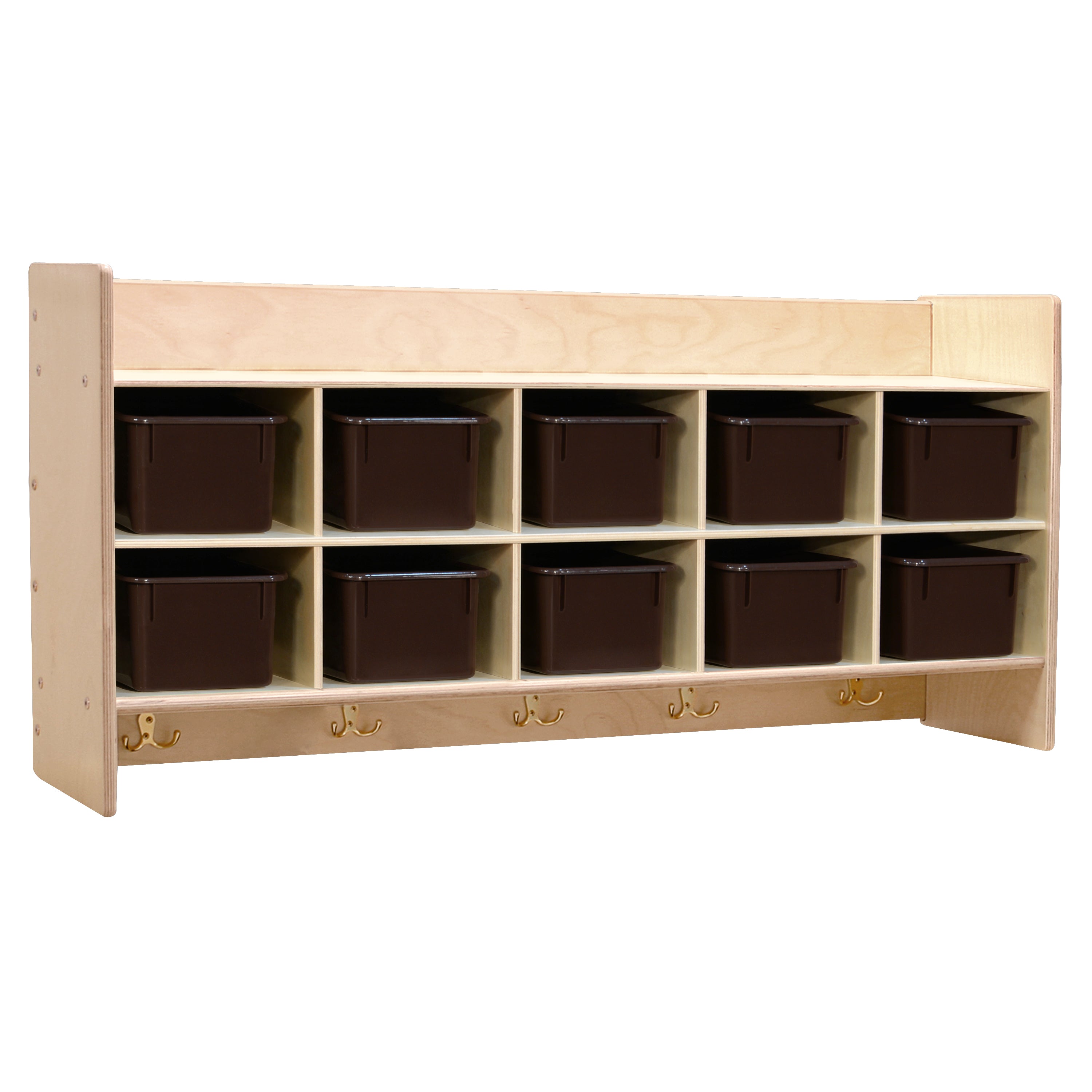 Contender Wall Hanging Storage with (10) Brown Trays - RTA
