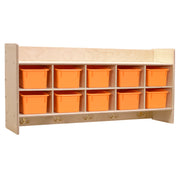 Contender Wall Hanging Storage with Orange Trays - Assembled