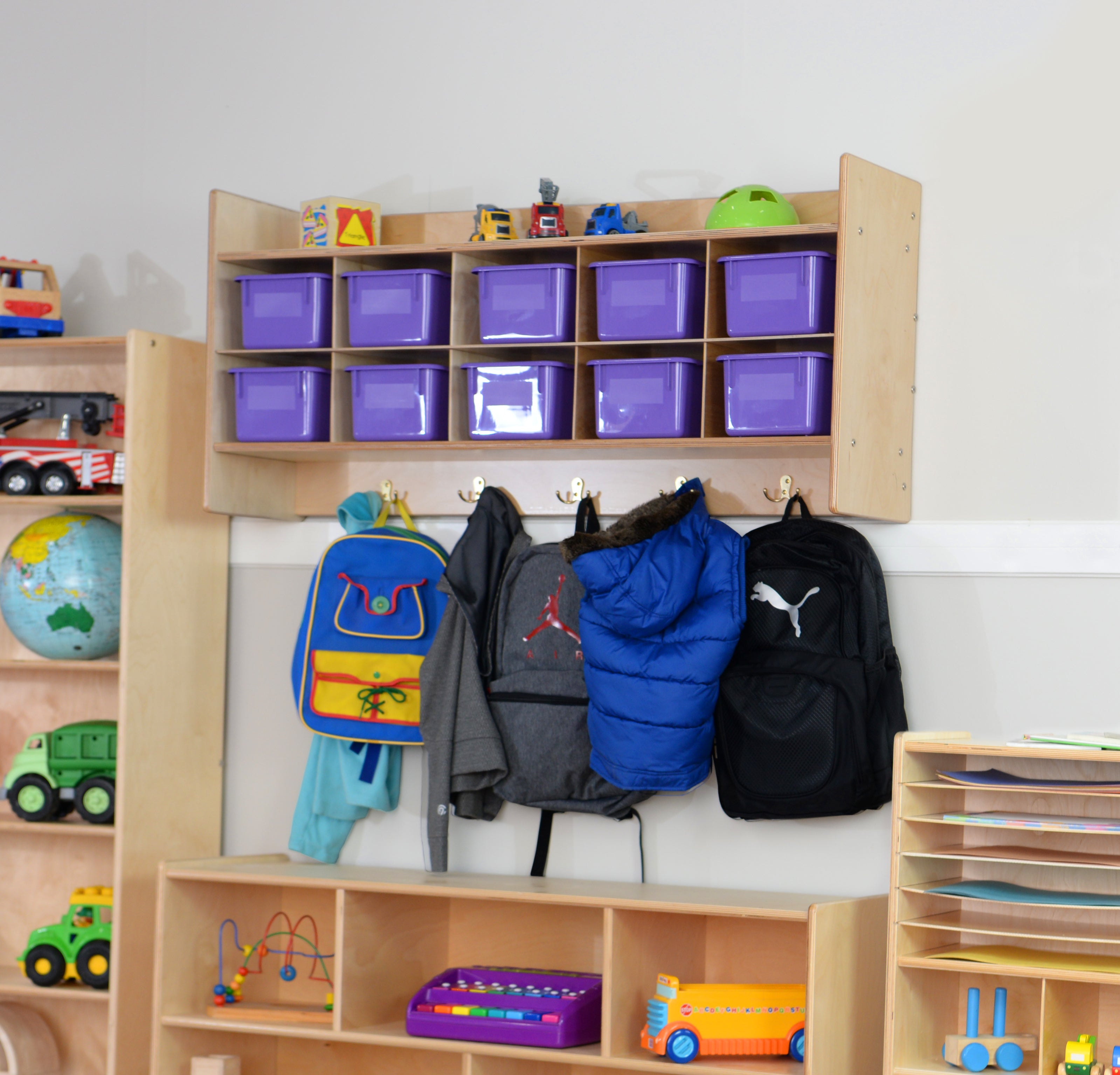 Contender Wall Hanging Storage with Purple Trays - RTA