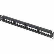 StarTech 24 Port 1U Blank Keystone Patch Panel with Cable Management Bar, Rackmount Patch Panel for RJ45 UTP Network Jacks