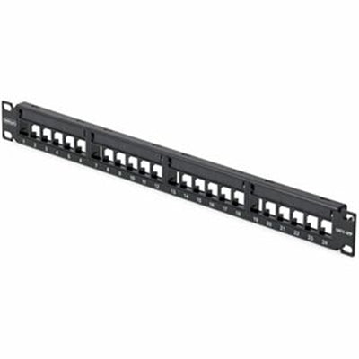 StarTech 24 Port 1U Blank Keystone Patch Panel with Cable Management Bar, Rackmount Patch Panel for RJ45 UTP Network Jacks