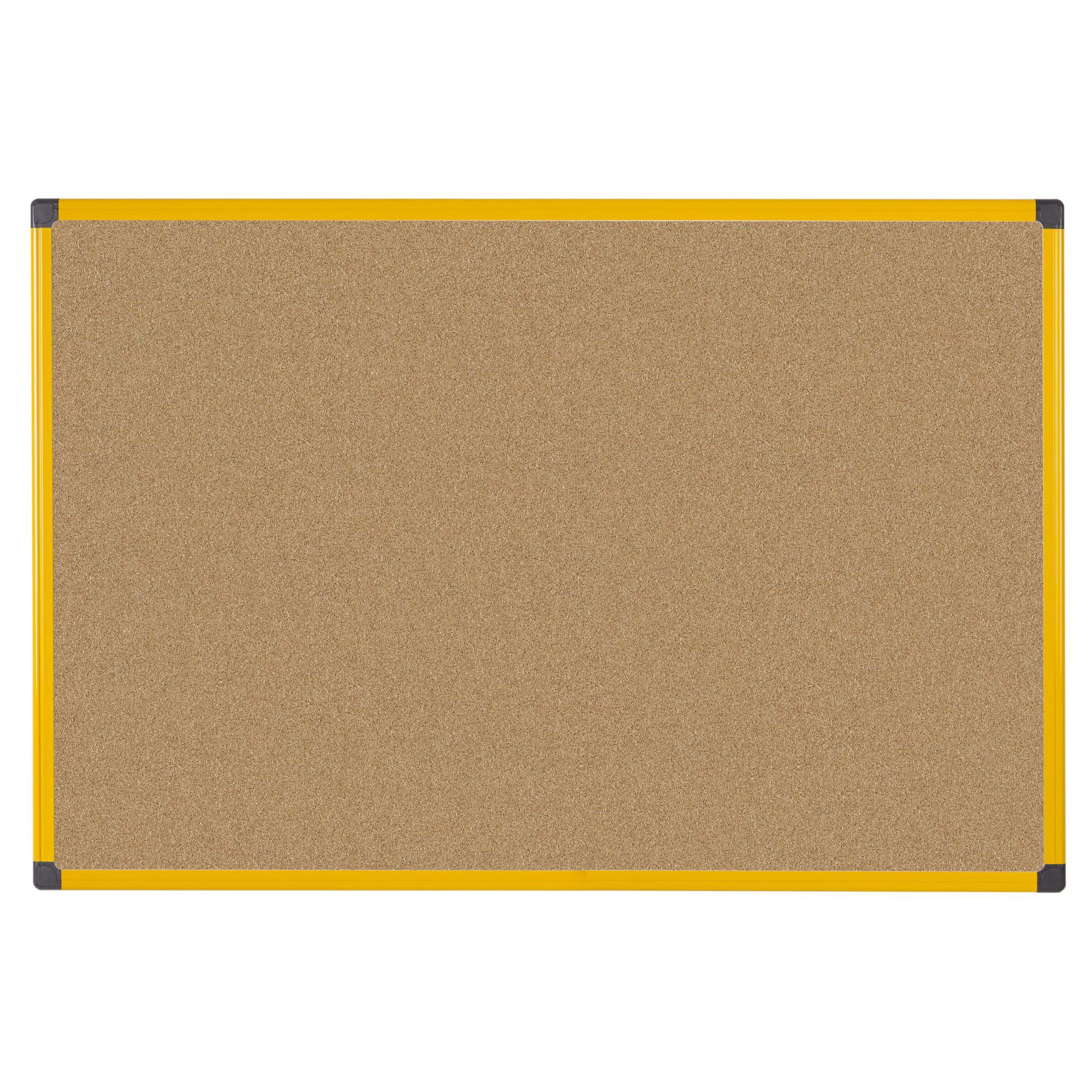 MasterVision Industrial Cork Bulletin Board 24"x36" Yellow Maya Frame
