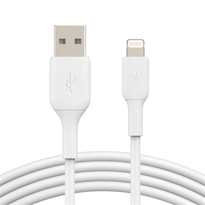 Belkin - BOOST↑CHARGE Lightning to USB-a Cable 6.6ft - White