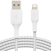Belkin - BOOST↑CHARGE Braided USB-a to Lightning Cable 3.3ft - White
