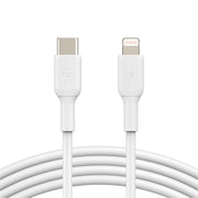 Belkin - CAA003bt1MWH White BOOST CHARGE USB-C Cable with Lightning Connector