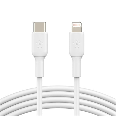 Belkin - CAA003bt1MWH White BOOST CHARGE USB-C Cable with Lightning Connector