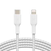 BELKIN CAA004bt2MWH BOOST CHARGE White Braided USB-C to Lightning Cable 6.56 Ft. (2.0 M)