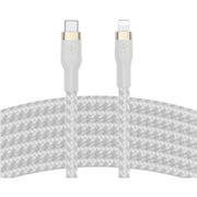 Belkin - BOOST↑CHARGE Pro Flex Braided USB Type C to Lightning Connector Cable 10FT, USB-IF Certified Power Delivery - White