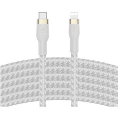 Belkin - BOOST↑CHARGE Pro Flex Braided USB Type C to Lightning Connector Cable 10FT, USB-IF Certified Power Delivery - White