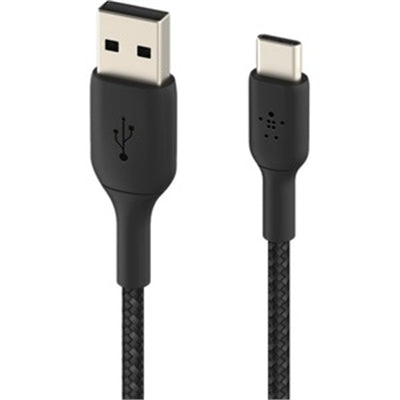 Belkin - BOOST↑CHARGE Braided USB-C to USB-a Cord 6.6ft for iPhone 17 Series, Samsung, Google Pixel 9 & 10, iPad Pro & More - Black
