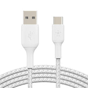 Belkin BoostCharge Braided USB-C to USB-a Cord (2M/6.6ft) for iPhone 15 Series  Samsung Galaxy S24 Series  Note20  Google Pixel 7 & 8  iPad Pro  Ninte