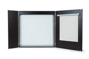 MasterVision 3-in-1 Contemporary Magnetic Platinum Plus Dry Erase Conference Cabinet  4"x4", Ebony, 2 Door