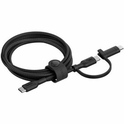 Belkin - BoostCharge Pro 5' 60W 2-in-1 Braided USB-C and Lightning Cable, Black
