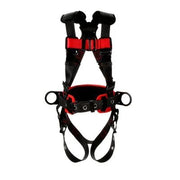 Protecta (Capital Safety) PRO Harness, Construction Style, Tongue Buckle Legs, Fixed Back D-ring & Side D-rings, Hip Pad and Belt, Moisture Wicking with breathable back padding, Black,  X-Large, **Replaces 1191210