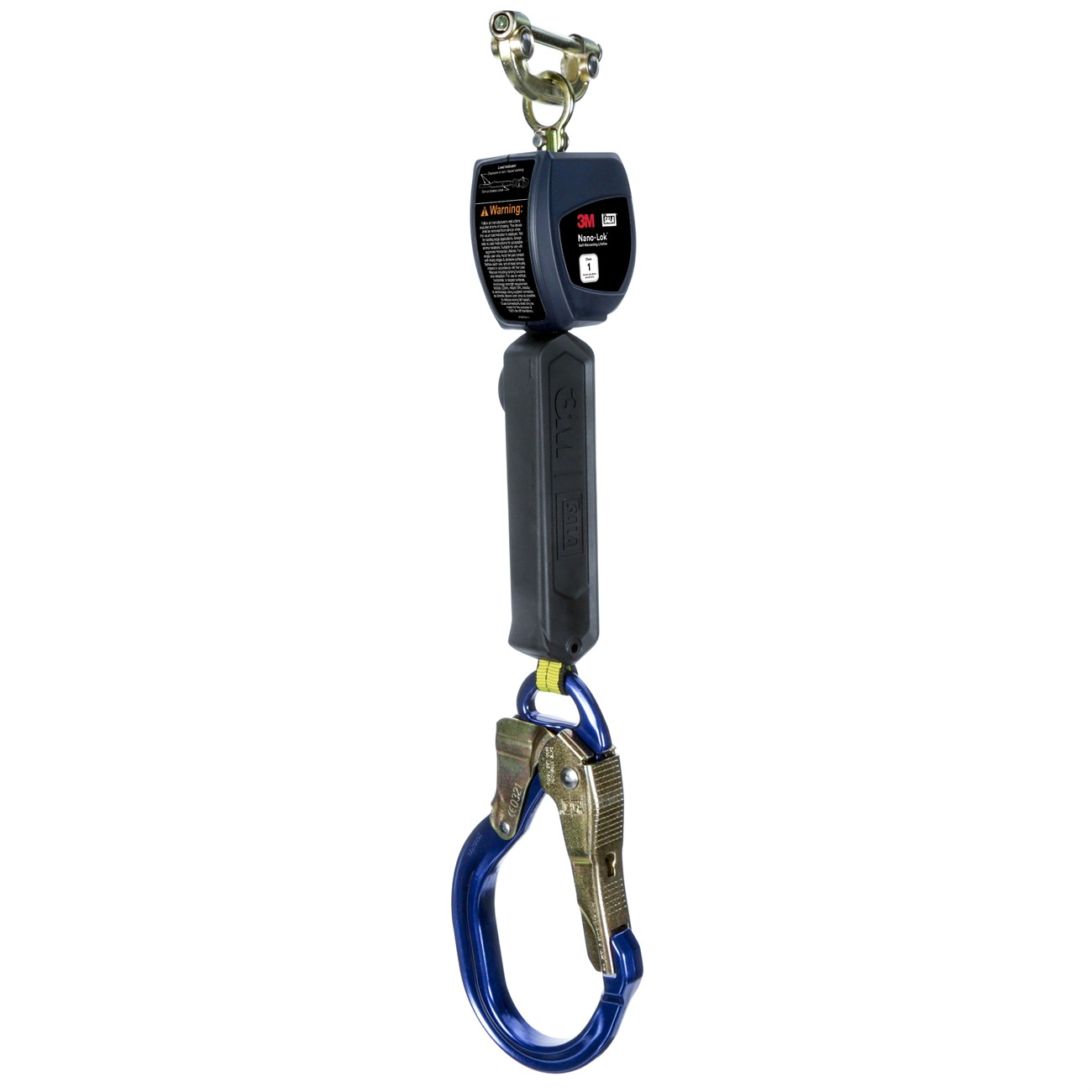3M DBI-SALA Nano-Lok Personal Self-Retracting Lifeline, Web Aluminum Rebar Hook, 3100538, 6 ft., Class 1, ANSI