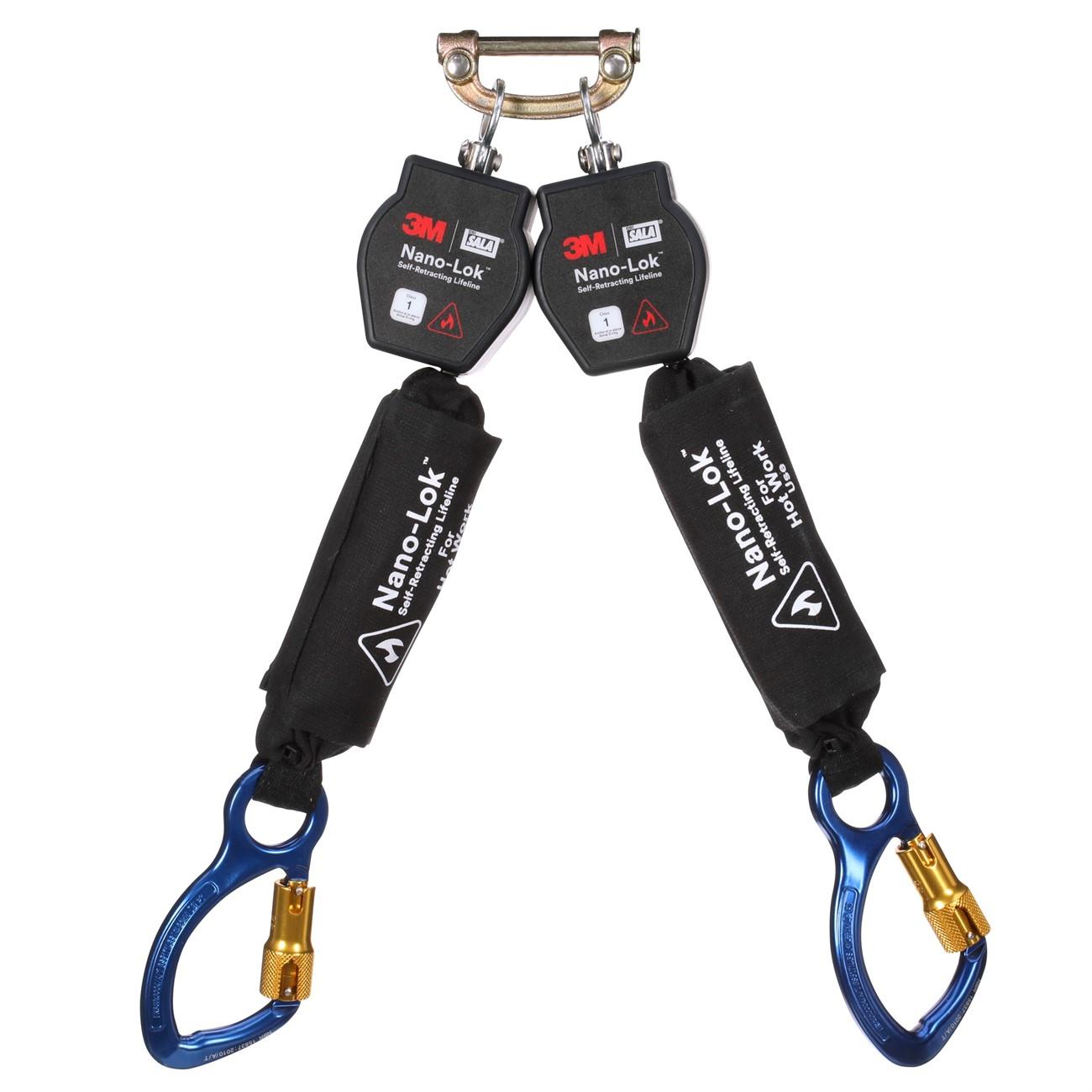 3M™ DBI-SALA® Nano-Lok™ Hot Work Twin-Leg Personal Self-Retracting Lifeline 3100569, Kevlar® Fiber Web, 6 ft