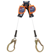 DBI-Sala (Capital Safety) 8 ft. (2.4m) twin-leg lifelines with 3/16" (5mm) galvanized steel wire rope and steel rebar locking hooks, quick connector for harness mounting. New ANSI update Replaces # 3500227
