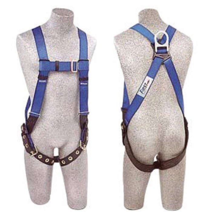 Vest Safety Harness, X-Large Size, Blue, Polyester Webbing
