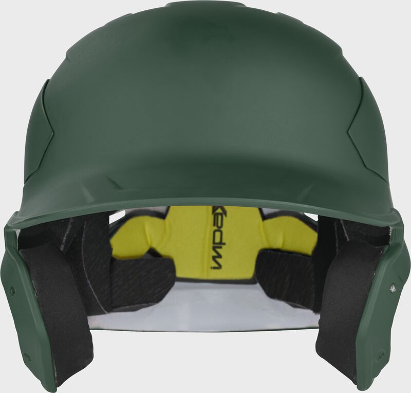 Rawlings Mach Carbon Adult 1-Tone Baseball Helmet - Large - Dark Green