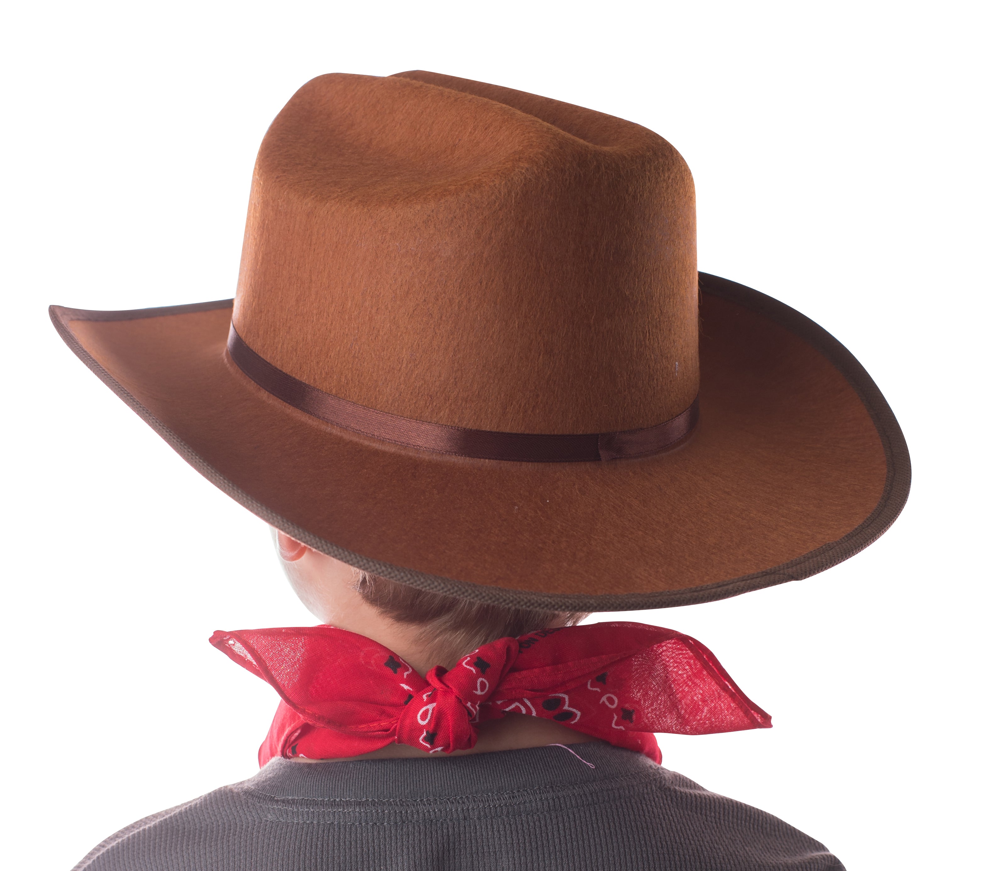 Jr. Cowboy Hat, Brown, With Bandanna