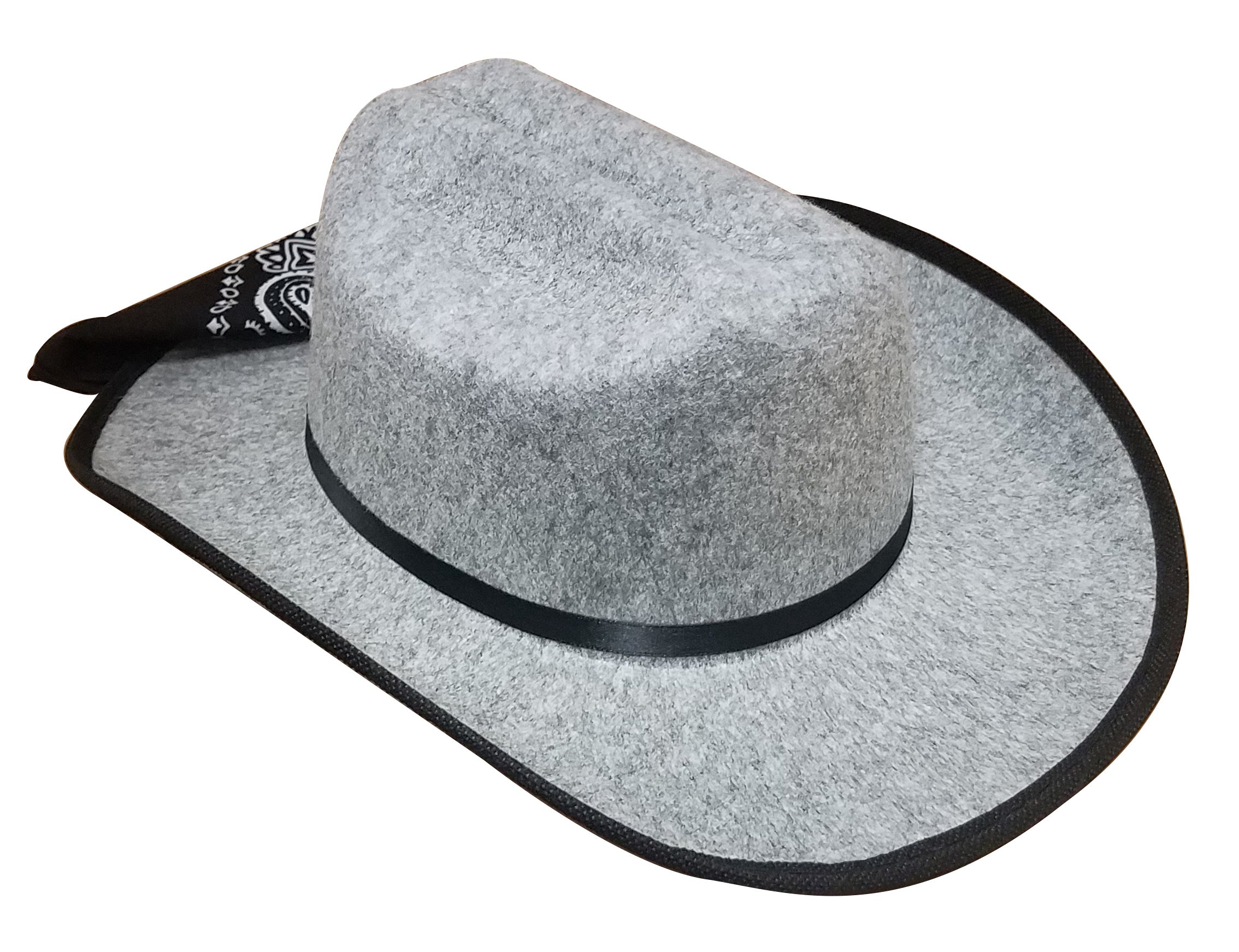 Jr. Cowboy Hat, Gray, With Bandanna