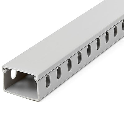 StarTech.com Open Slot Cable Management Raceway with Cover 1-1/2"(38mm)W X 1"(25mm)H - 6.5ft(2m) Length - 1/4"(8mm) Slots PVC Network Cable Hider/Wall