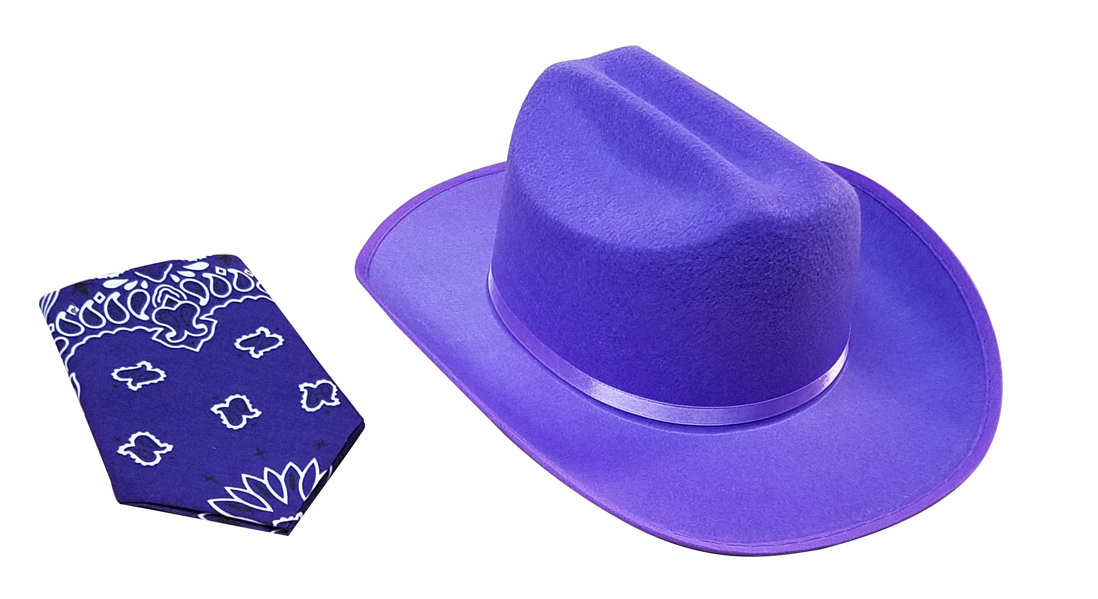 Jr. Cowboy Hat, Purple, With Bandanna.