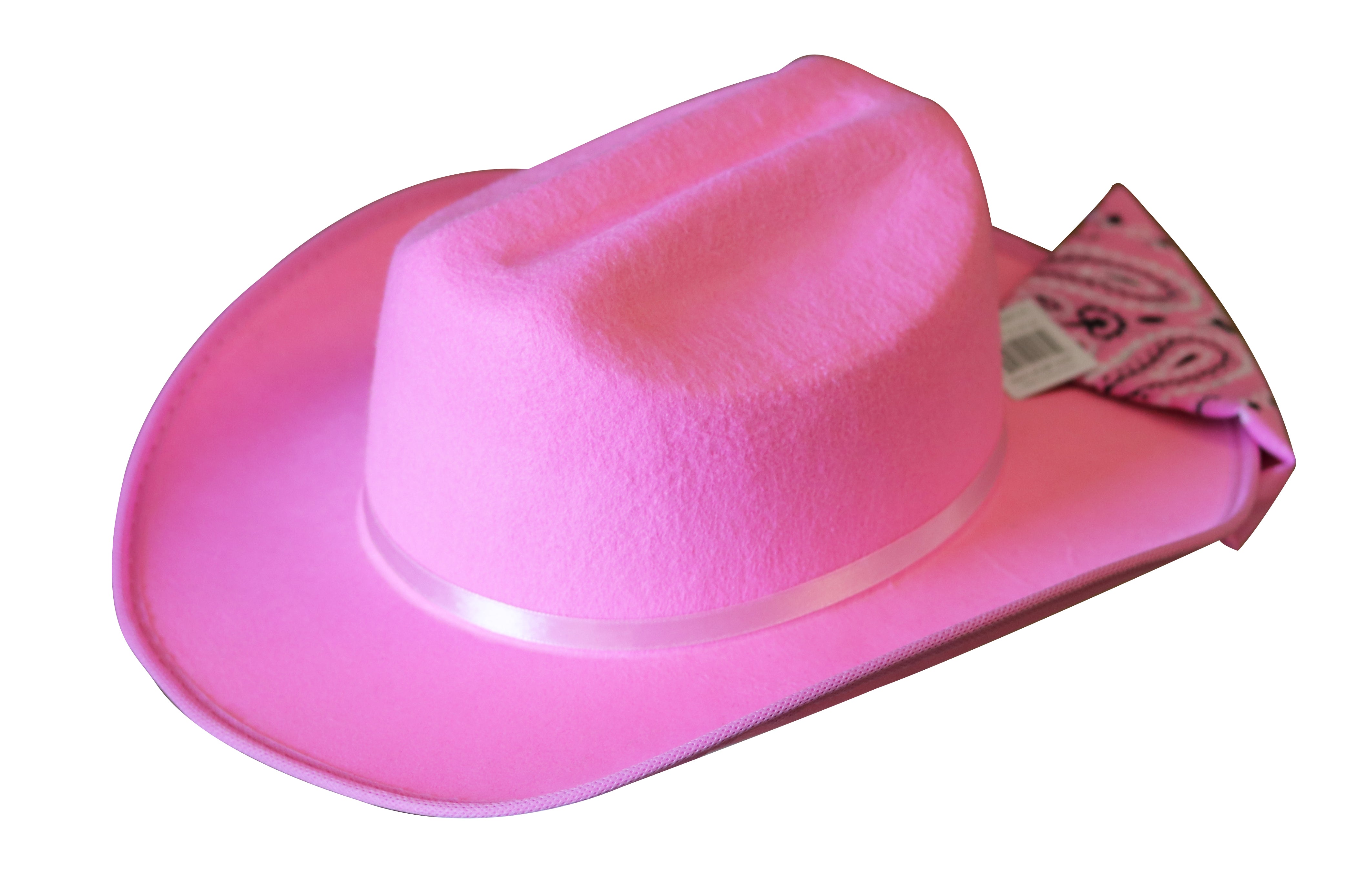 Jr. Cowboy Hat, Pink, Sparkle Ribbon With Bandanna