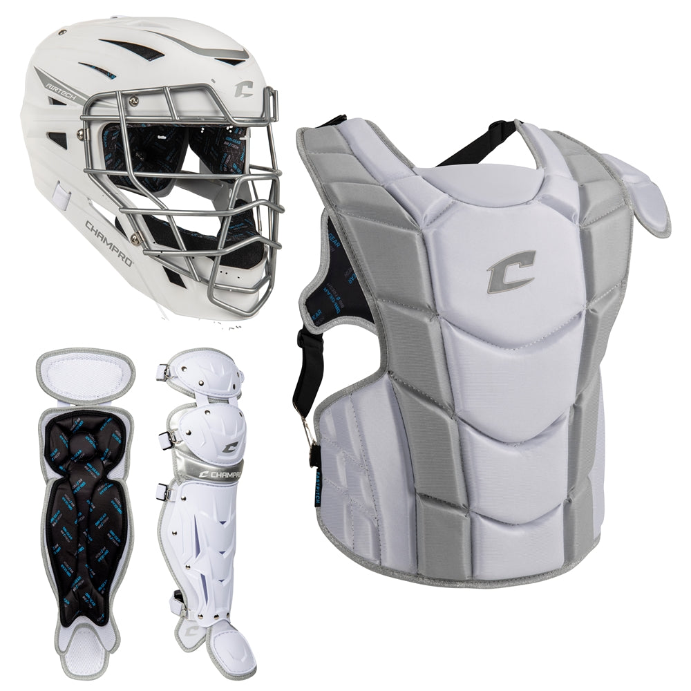 Optimus Pro Fastpitch Catcher's Kit - White, Varsity