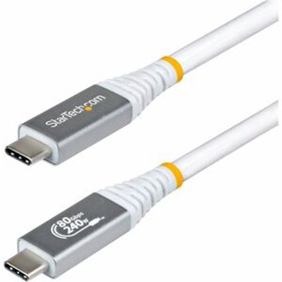StarTech 3ft (91cm) USB4 Cable, 80Gbps, USB-IF Certified USB-C Cable, 240W, 8K 120Hz/4K 240Hz DP2.1, Thunderbolt 4 Compatible, White