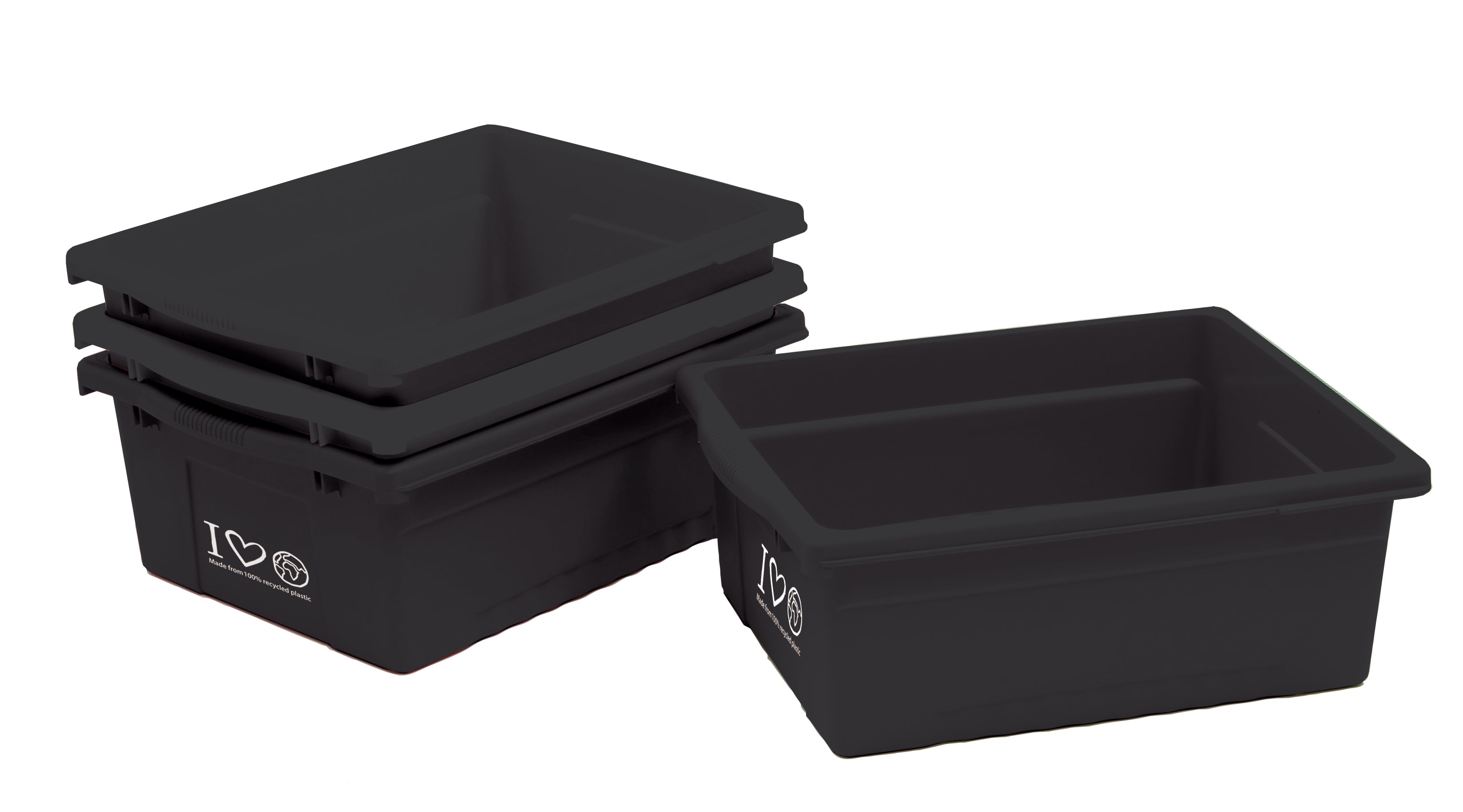 Book Browser Cart with 100% Recycled Plastic Tubs