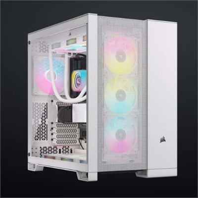 CORSAIR - 6500D AIRFLOW Mid-Tower ATX Case – Tempered Glass – Reverse MB Support – White - White