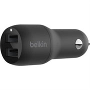 Belkin Dual 24W USB-a Car Charger - Black