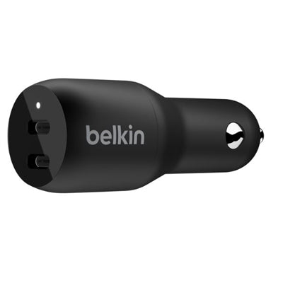 Belkin BoostCharge 36W Dual USB-C Car Charger with PPS Charging and Power Delivery 2 - Black