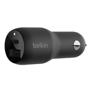 Belkin 37 Watt Dual Port USB + USB-C Car Charger/Adapter - Black