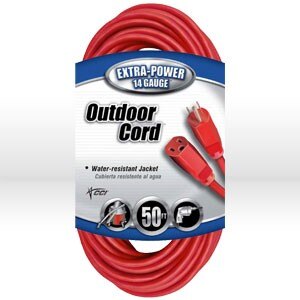 Extension Cord, 14/3 SJTW Red Ext Cord
