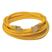 Extension Cord, 12/3 SJTW Yellow Ext Cord Lighted End