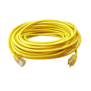 Extension Cord, 12/3 SJTW Yellow Ext Cord Lighted End