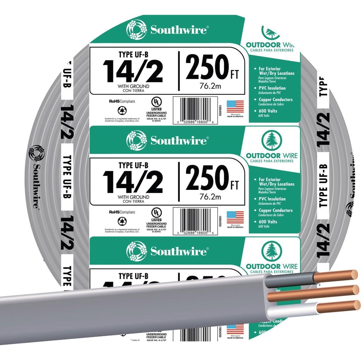 Southwire 250 Ft. 14 AWG 2-Conductor UFW/G Electrical Wire
