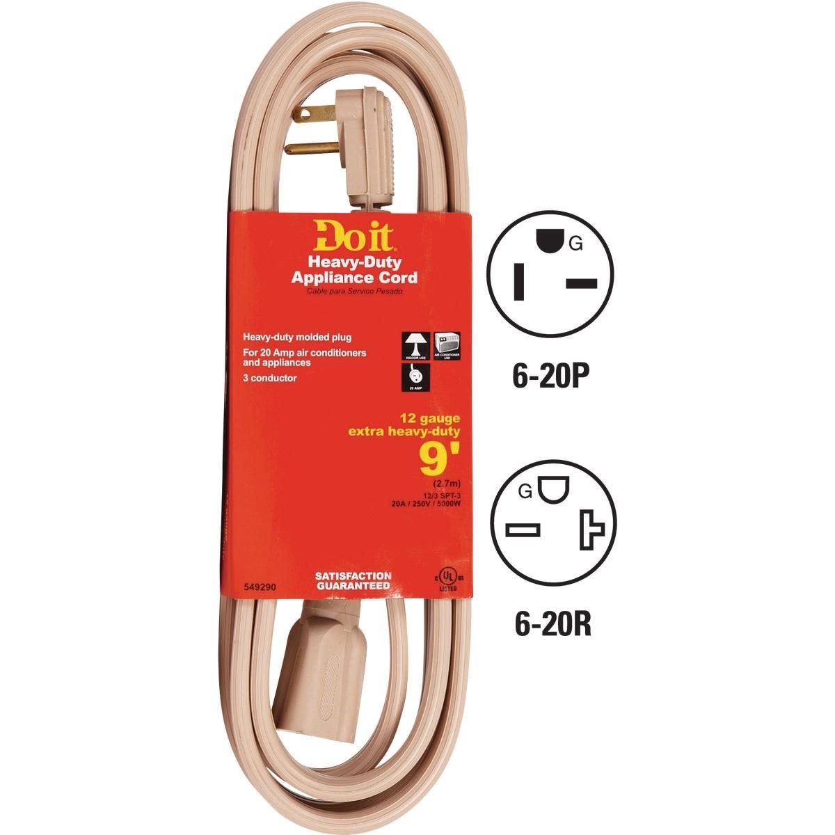 9 Ft. 12/3 20A Appliance & Air Conditioner Cord