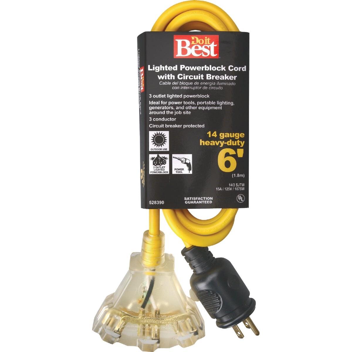 6 Ft. 14/3 Circuit Breaker Protected Extension Cord