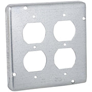 Southwire 2-Duplex Receptacles 4-11/16 In. x 4-11/16 In. Square Device Cover