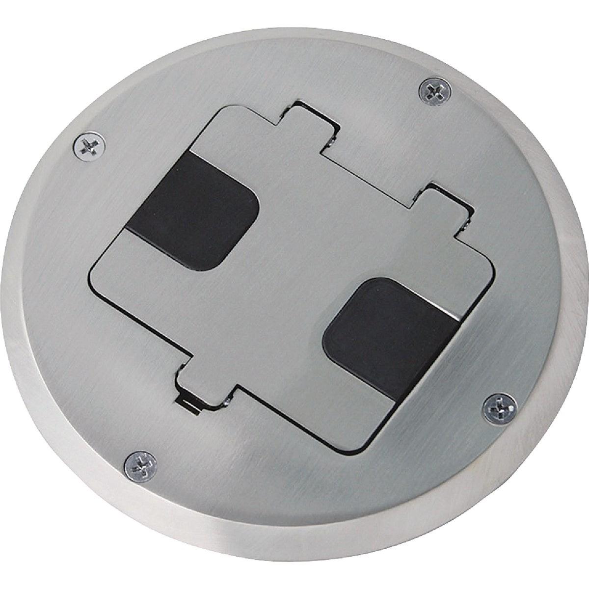 Southwire Nickel 5.6 In. x 5.9 In. Floor Box Outlet Kit