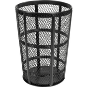 Outdoor Steel Mesh Corrosion Resistant Trash Can, 48 Gallon With Steel Dome Lid (Black)
