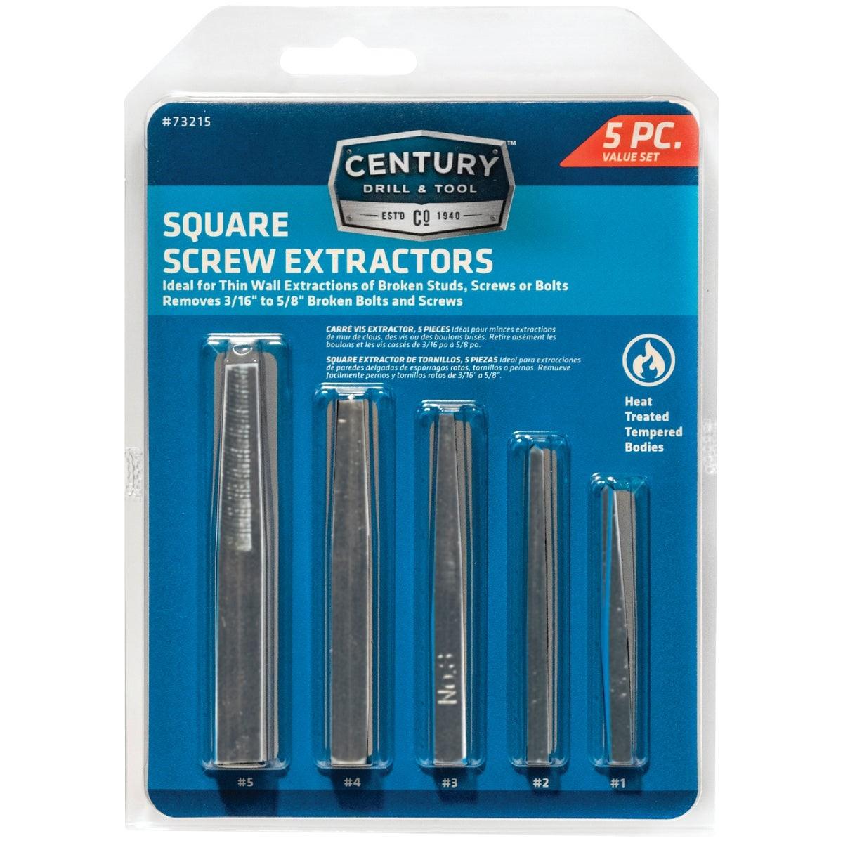 Century Drill & Tool Square Flute Screw Extractor (5-Piece)