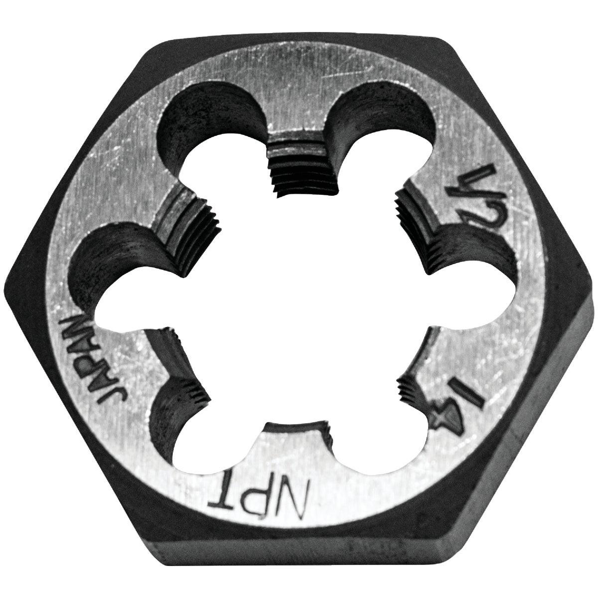 Century Drill & Tool 1/2-14 NPT 1 In. Across Flats Hexagon Pipe Die