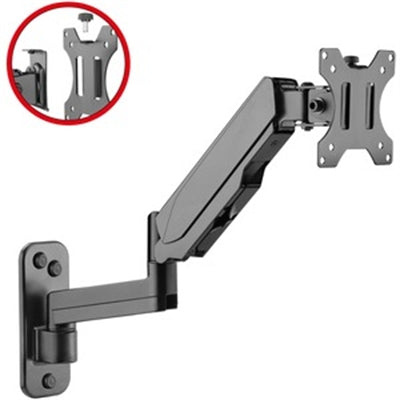 High Premium Aluminum Gas Spring Wall Mount - Single Monitor 17&amp;quot; to 34&amp;quot; - weight up to 19.8 lbs