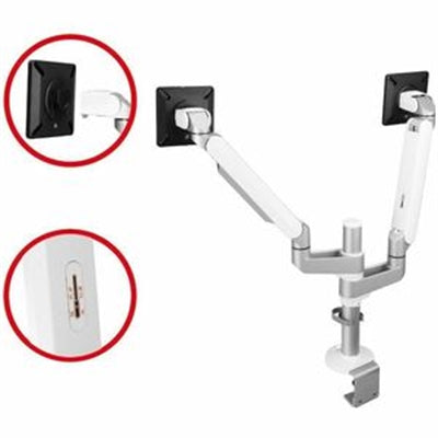 SIIG MTPRO Desk Mount Dual Monitor Arm - up to 32&amp;quot; Display, Max. Load 19.8 lbs, VESA 75/100mm, Mechanical Spring Design