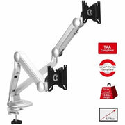 SIIG MTPRO Desk Mount Dual Gas Spring Monitor Arm - up to 32&amp;quot; Display - Max. Load 19.8 lbs - VESA 75 &amp; 100mm
